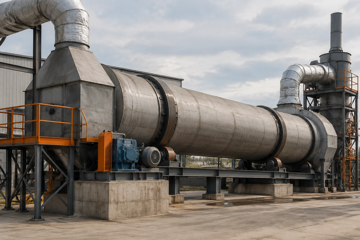 Сушильный барабан с газовым трактом и пылеулавливанием